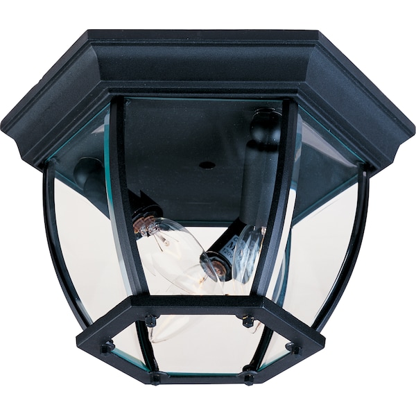 Maxim Lighting Crown Hill 3-Light 11" Wide Black Outdoor Flush Mount Light 1029BK - main